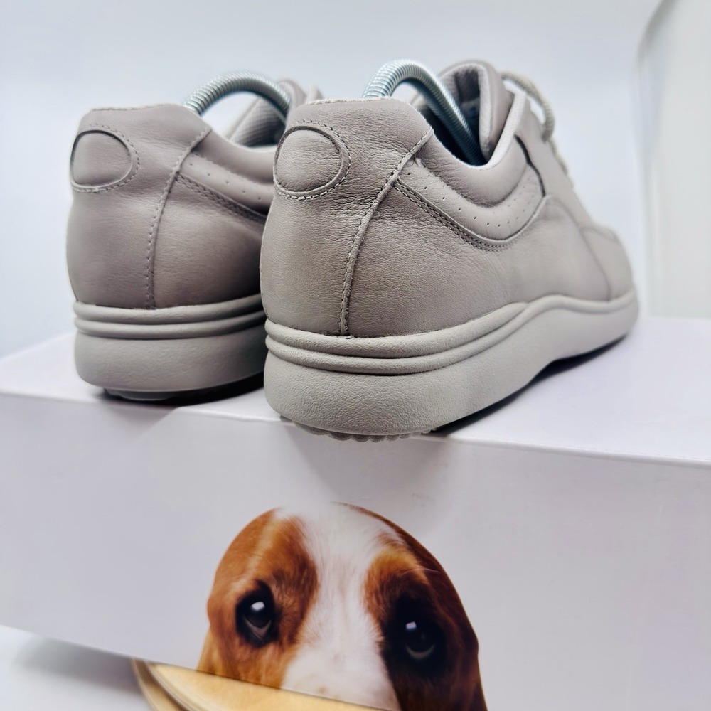 Hush Puppies Power Walker Shoes Womens 11 Dove Gray Leather Walking Comfort New - Picture 4 of 8